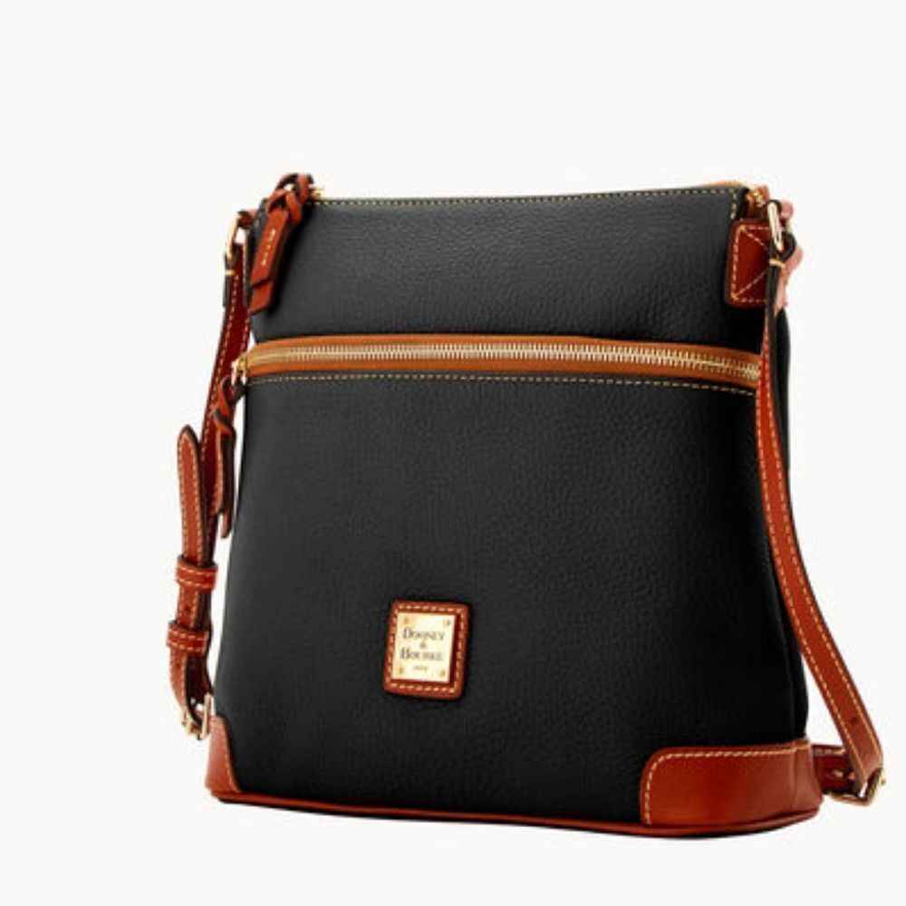 Dooney & Bourke Dark Brown Crossbody with Tan Trim - Picture 2 of 13